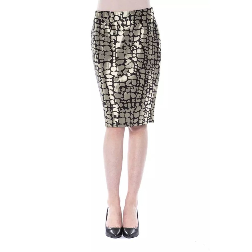 BYBLOS Elegant Gold-Tone and Black Tube Skirt